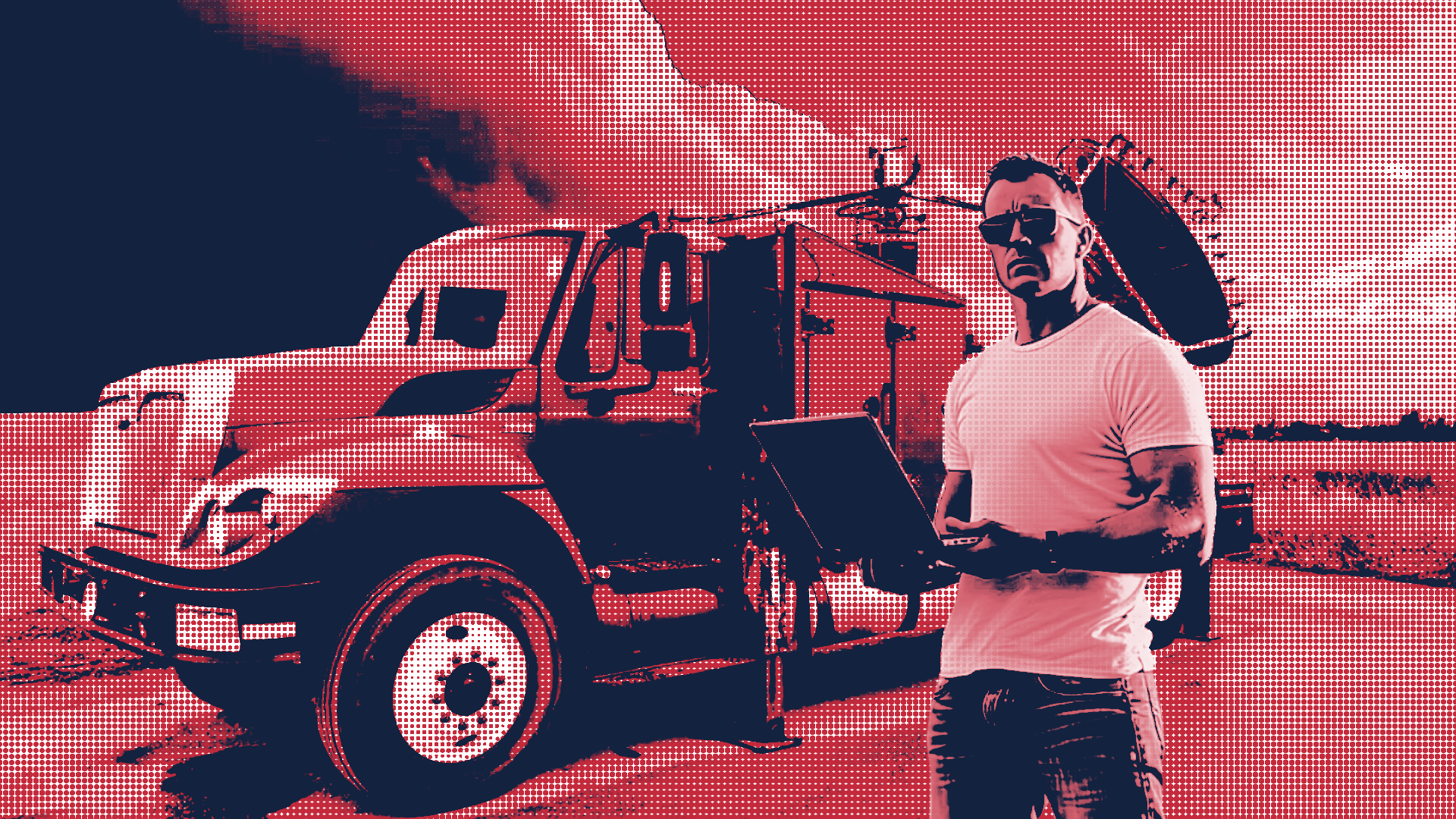 Stylized image of a stormchaser.